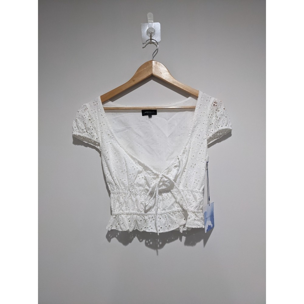 Majorelle White Eyelet Cottagecore Blouse Size XS - Picture 2 of 10